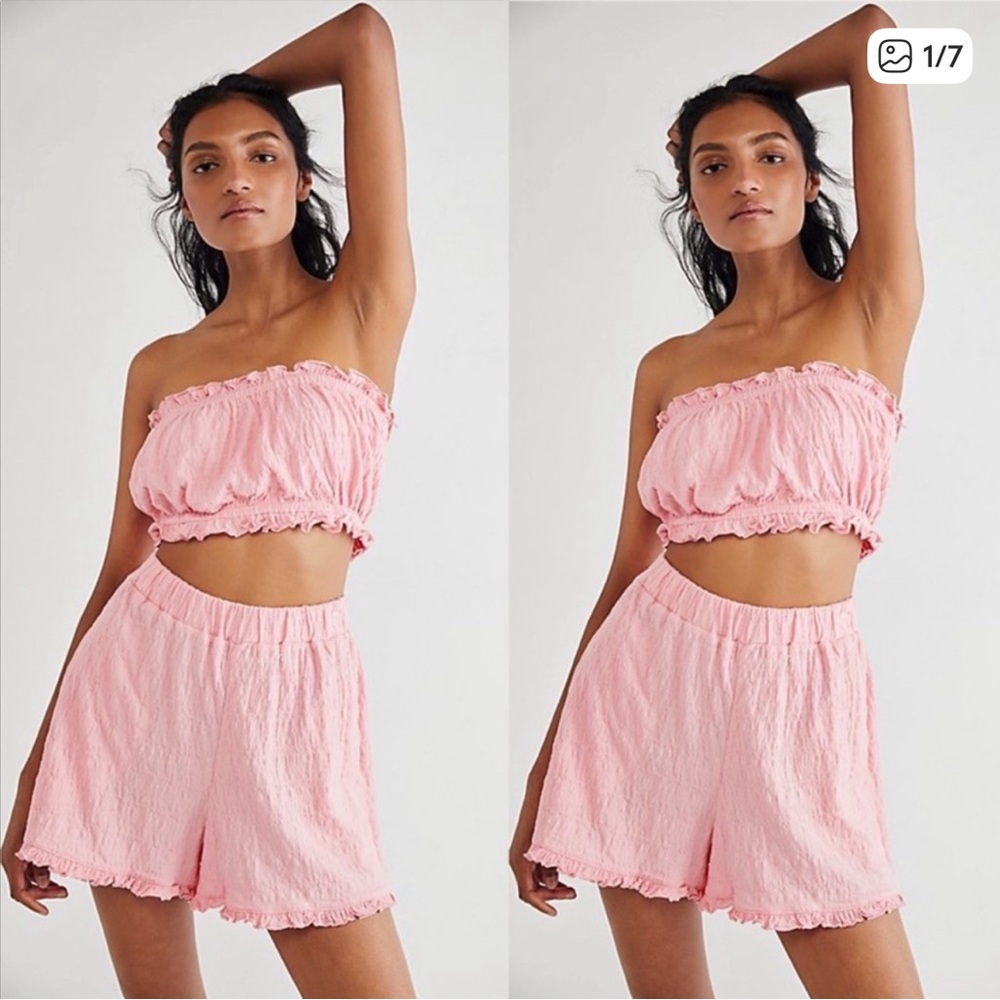 Free People Twyla Set in pink.